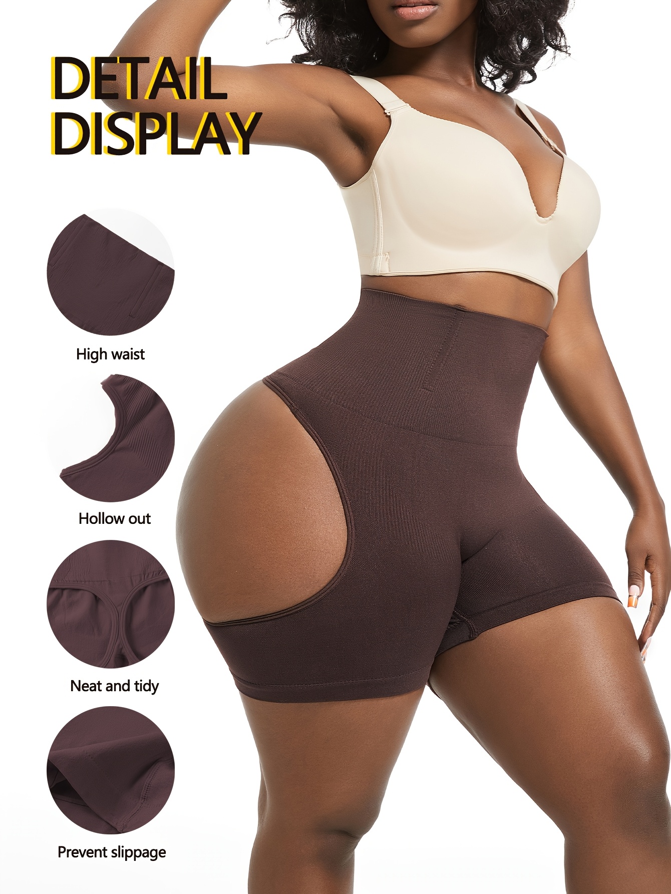 Two piece set of hip lifting pants with a feminine feel, revealing buttocks and lifting hips, shaping the body with a large waist and waist cinching, and shaping the abdomen