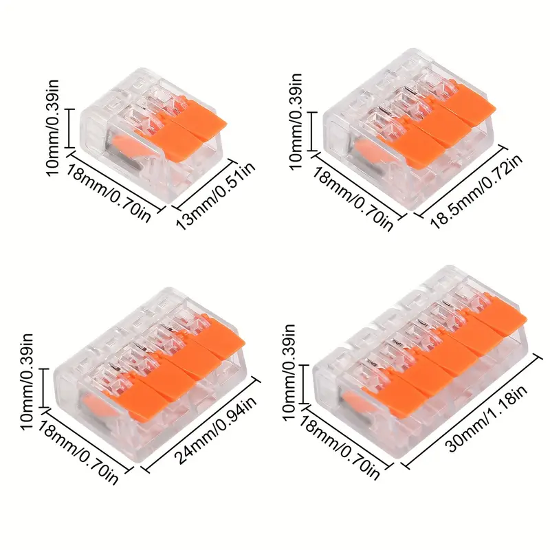 80pcs/  tipo conectores de cable 221 bloque de conector eléctrico de pinza terminales de cable reutilizables mini rápidos para hogar para 2 puertos, 3 puertos, 4 puertos y 5 puertos. detalles 2