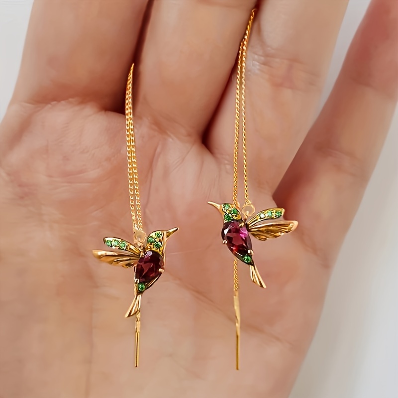 

Sparkling Hummingbird Crystal Earrings - Handcrafted With Exquisite Detail - Shiny & Delicate, Perfect Fashion-forward Gift For Her