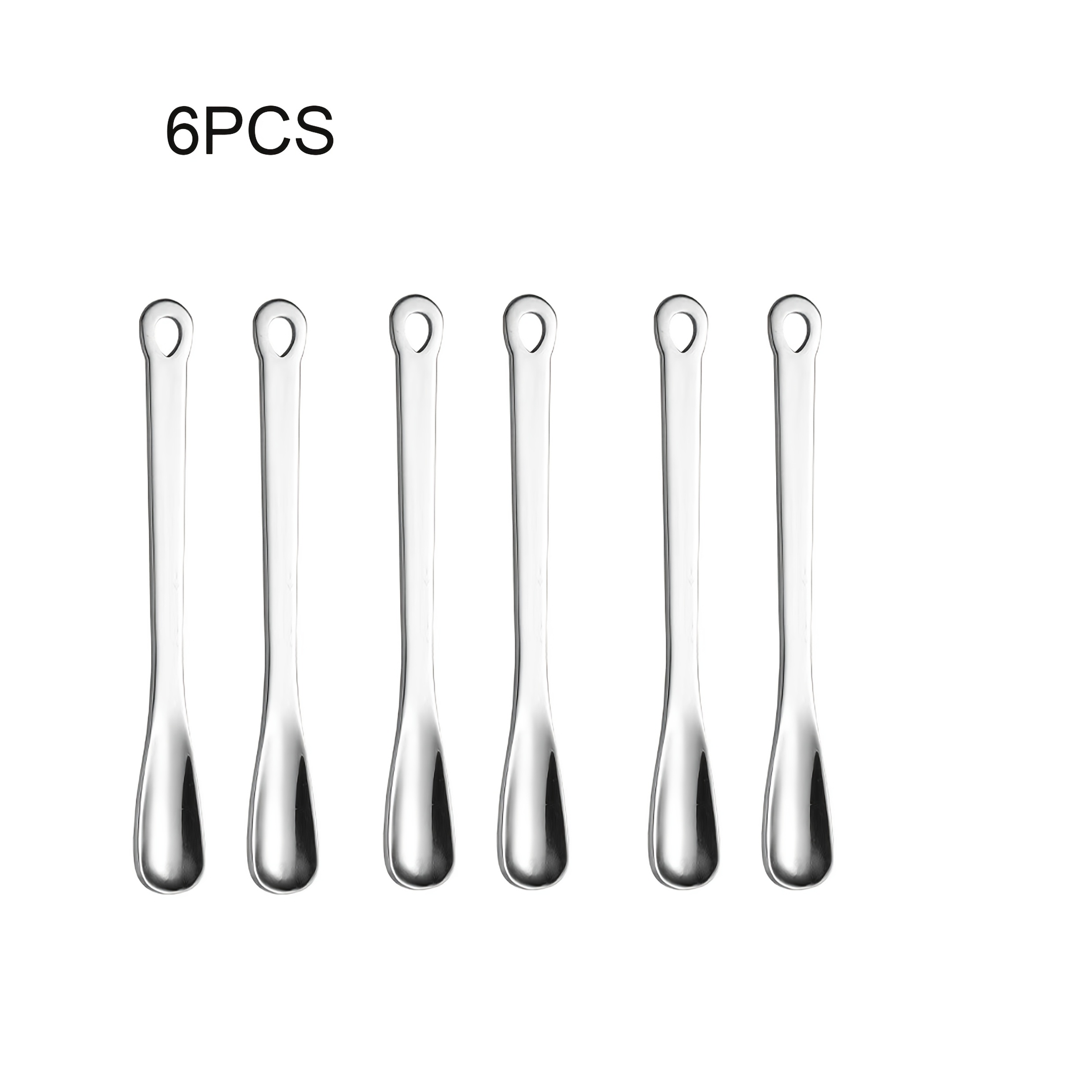 TEMU 6pcs Set 304 Stainless Steel Mini Dessert Spoons, Espresso Spoons, Cute Cappuccino Coffee Spoons, Ice Cream Spoons, Seasoning Spoons, Small