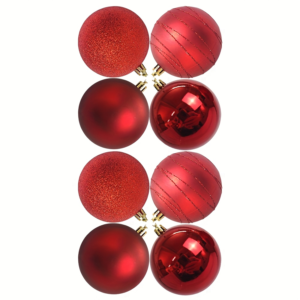 TEMU Lot de 8/Boule Brillante + Boule Mate + Boule Rose + Boule /Rouge/Décoration d'Intérieur/Ornement de Boule de Noël/Ornement Universel de