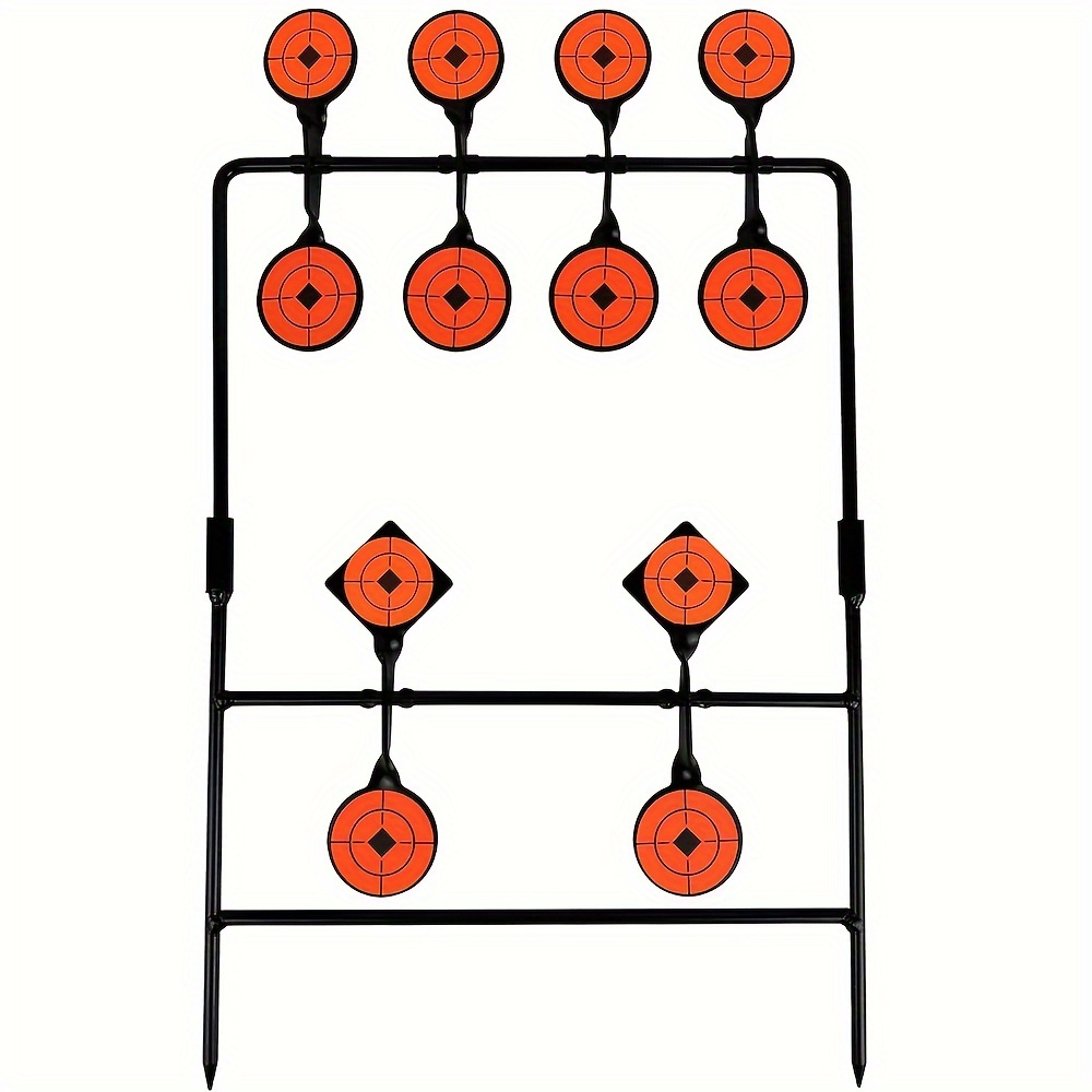 TEMU Training Practice Target Rotator With 12 Automatic Reset Metal Targets, Archery Trainer