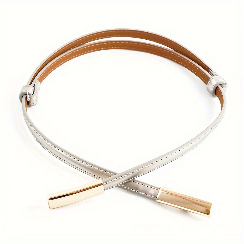 TEMU Elastic Slim Ladies Waist Belt Adjustable Women Belt Golden Skinny Female Belt Gm016