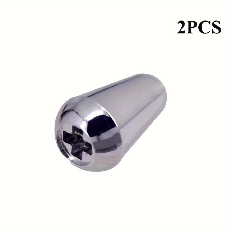 Uxcell 2Pcs ST Guitar 3/5 Way Pickup Switch Tip Cross Hole ID 0.19 X 0.15 Metal Toggle Switch Knobs Cap Chrome Silver