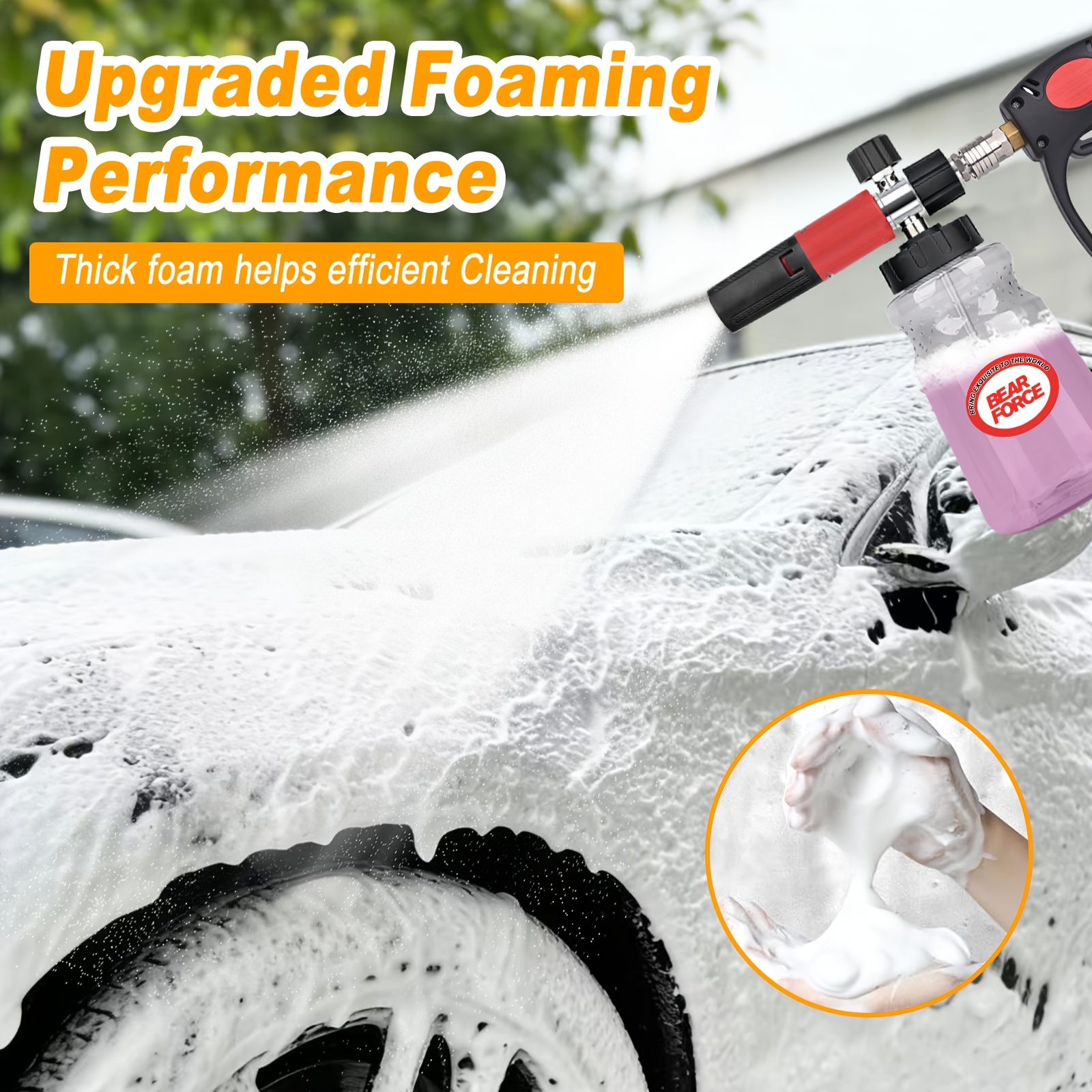 Viking 1.1L Foam Cannon For Car Wash – Adjustable Spray Nozzle, 1/4” Quick Connect
