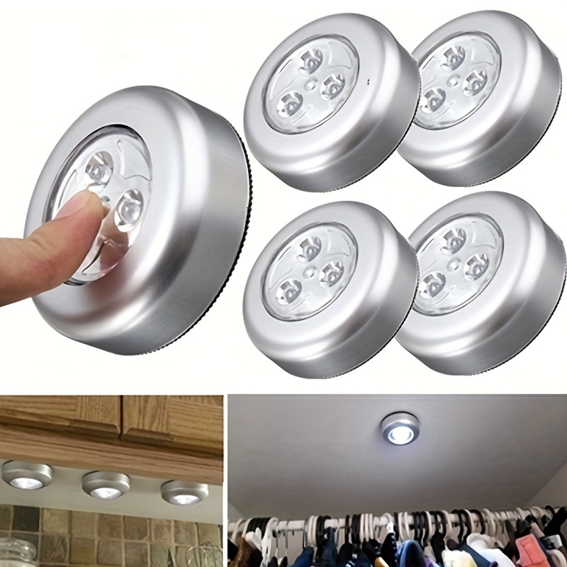 

1pc Touch-activated Led Light - Plastic, Modern Space-themed Downlight, Rust Resistant, Freestanding/wall Mount, For Bedroom, Cabinet, Hallway - Battery Operated With Aaa Battery (not Included)