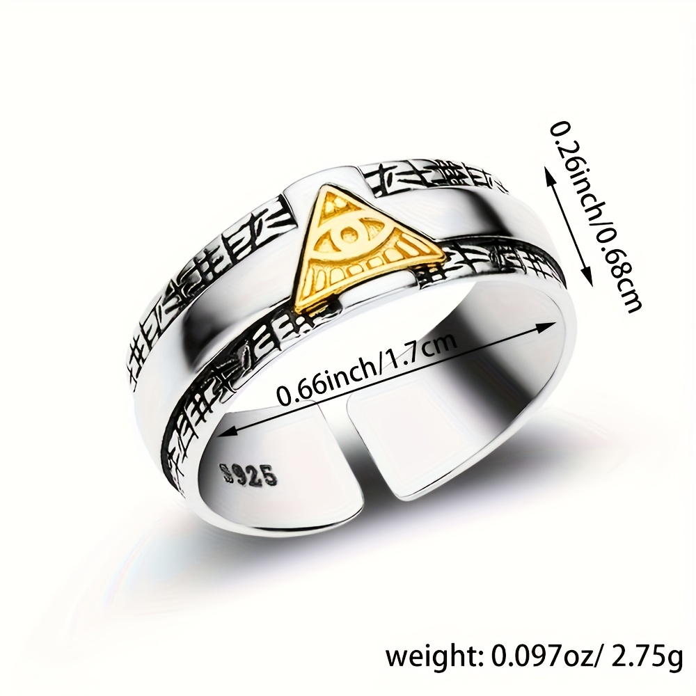 Vintage Punk Cross Open Ring S925 Silver Retro Thai Style Finger Ring