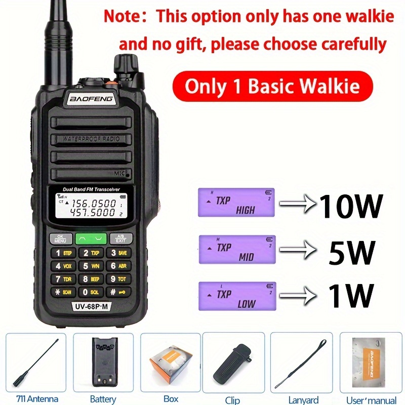 Baofeng UV-68 Pro MAX Waterproof IP68 Walkie Talkie High Power Two Way  Radio - Two Way Radio