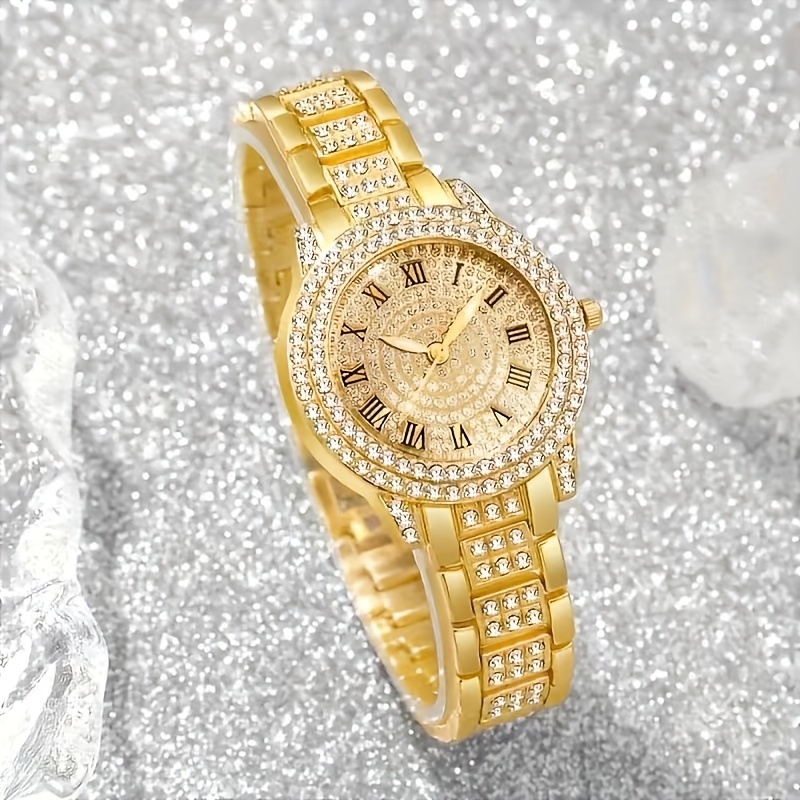 6 new elegant and gorgeous round quartz watches for women including necklaces bracelets earrings and ring sets for daily wear valentines day easter christmas new years day halloween ramadan and gifts for Product details 4