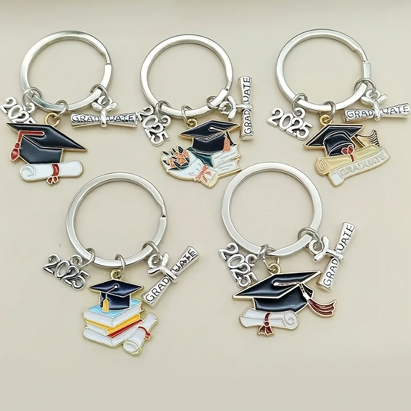 TEMU Gift For Her/him 10pcs 2025 Graduation Key Ring Set, With A Hat And , Graduation Season Gift Key Ring Pendant, Suitable For Hanging Backpack