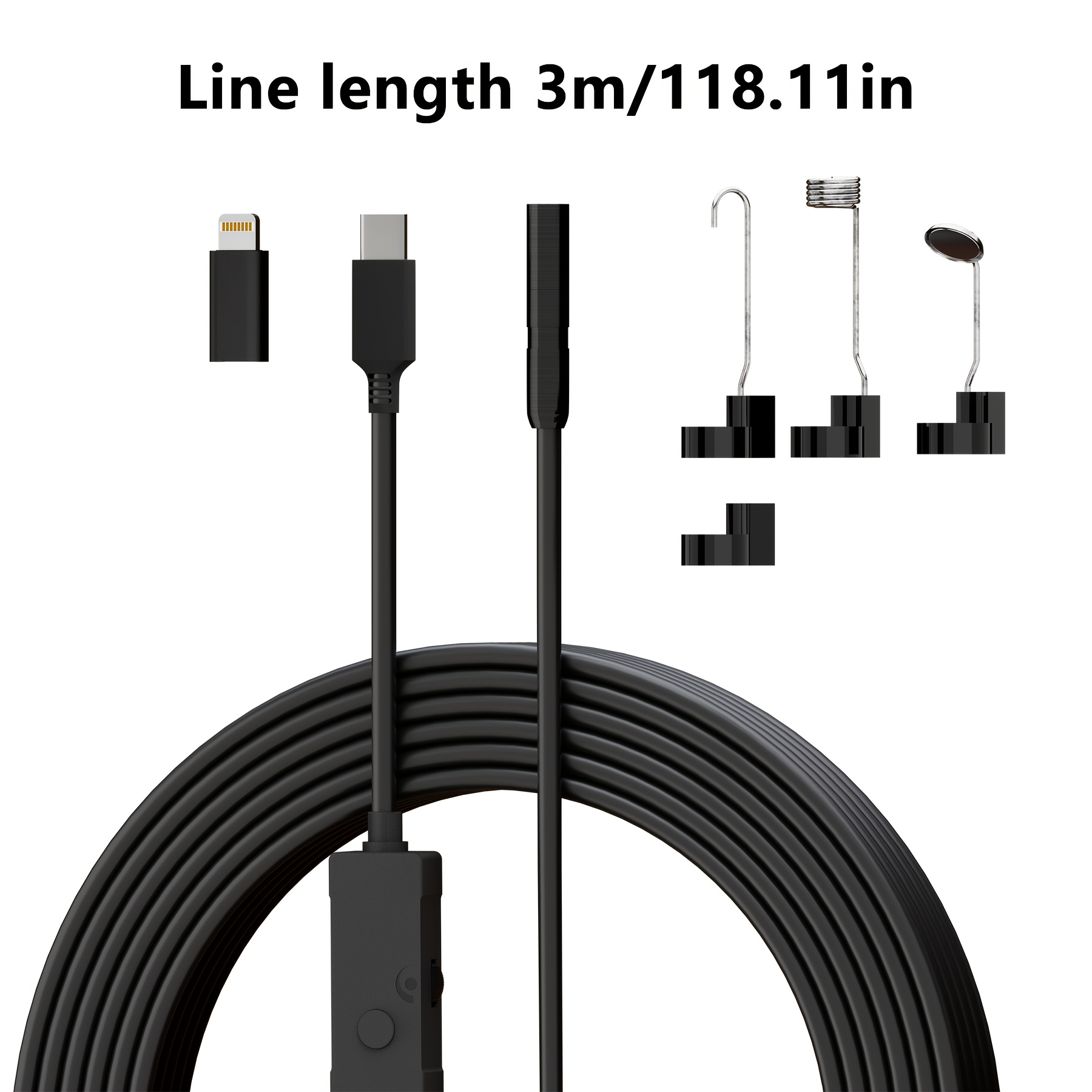 Image of Hd Portable Endoscope Camera With 8 Adjustable Led Lights, 1080p, Ip"67", Phone Adapter, For Car Engine Pipe Narrow Space Inspection, Great Holiday & Birthday Gift