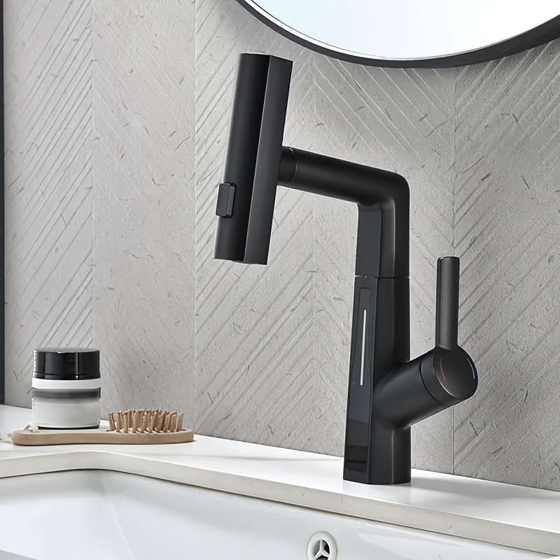 Waterfall Basin Tap, 3 Bathroom Mixer Tap Modern, Extendable, Rotatable, Height Adjustable, Mixer Tap, Single Lever, For Bathroom, Bathroom Faucet