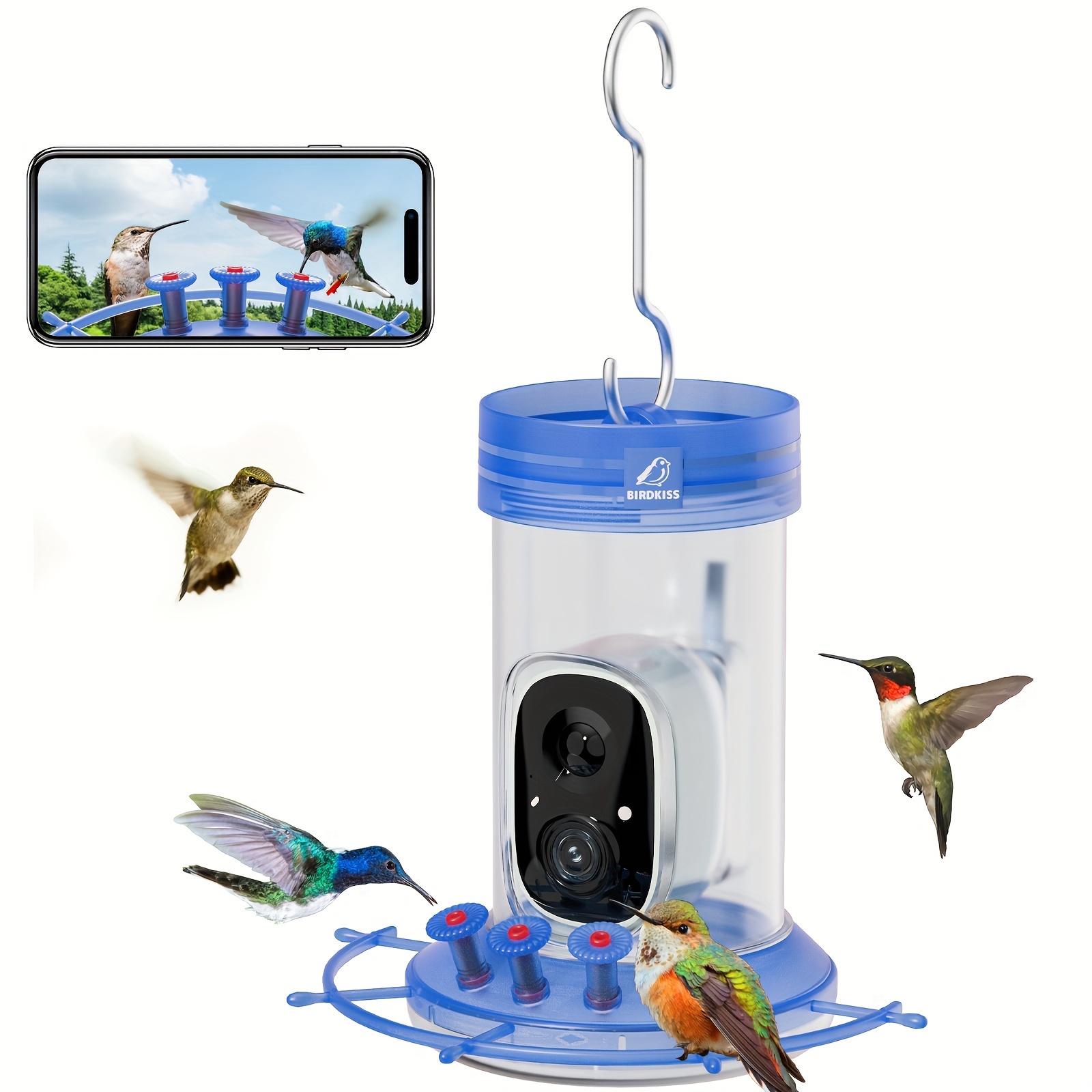 

With Smart Camera & 32gb Sd Card, Auto Bird Detection & Notifications, Proof, 32oz Capacity For Outdoor Hanging