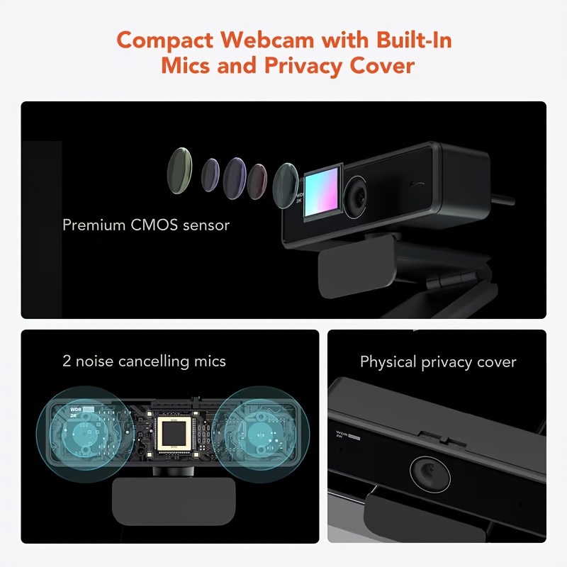 v11 2k webcam compatible for zoom     1440p hd   rotatable conference camera with dual mic usb powered   nearsync software for pc laptop low Product details 8