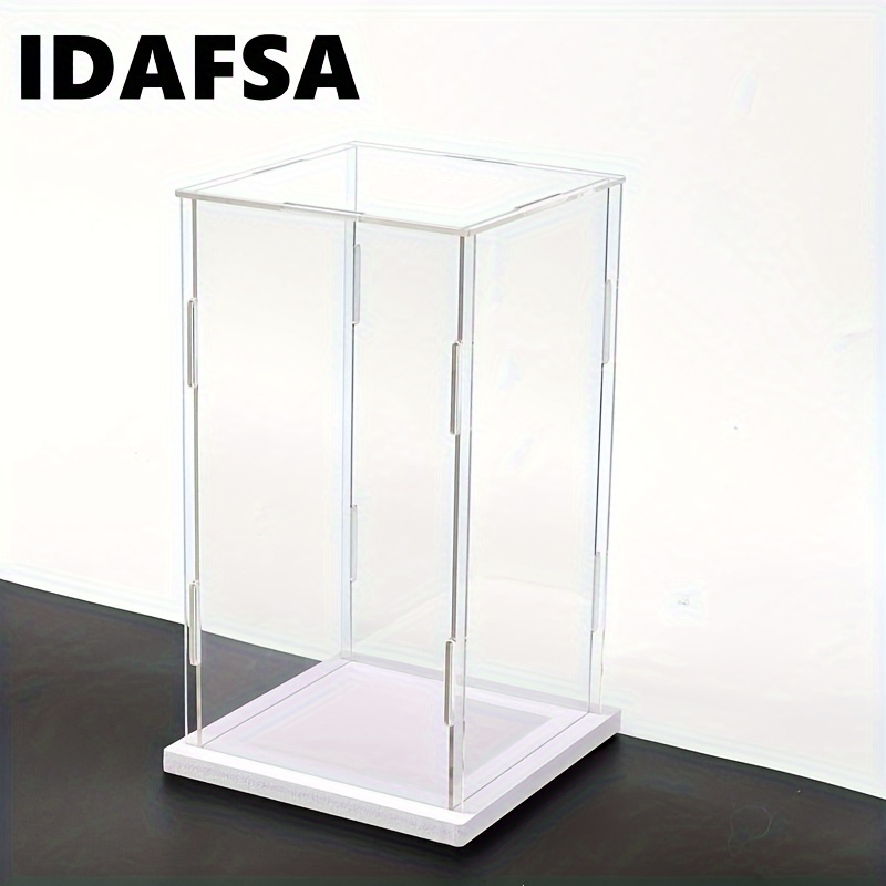 

1pc Display Case For Collectibles White Base Assemble Clear Acrylic Box Alternative Glass Case For Display Action Figures Home Storage & Organizing Toys