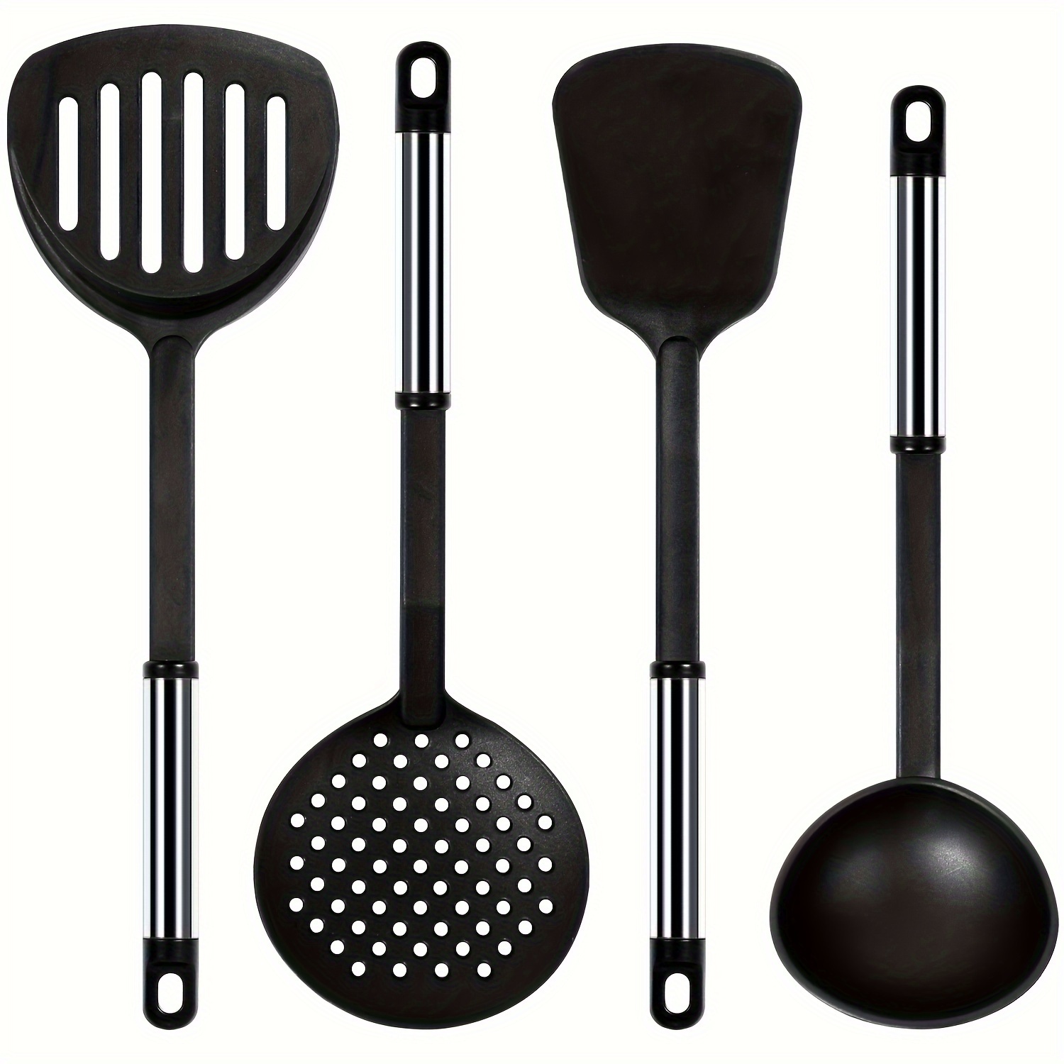 

Kitchen Cooking Utensils Set, 4 Pcs Utensils Spatula Set, Stainless Steel Handle Silicone Kitchen Gadgets