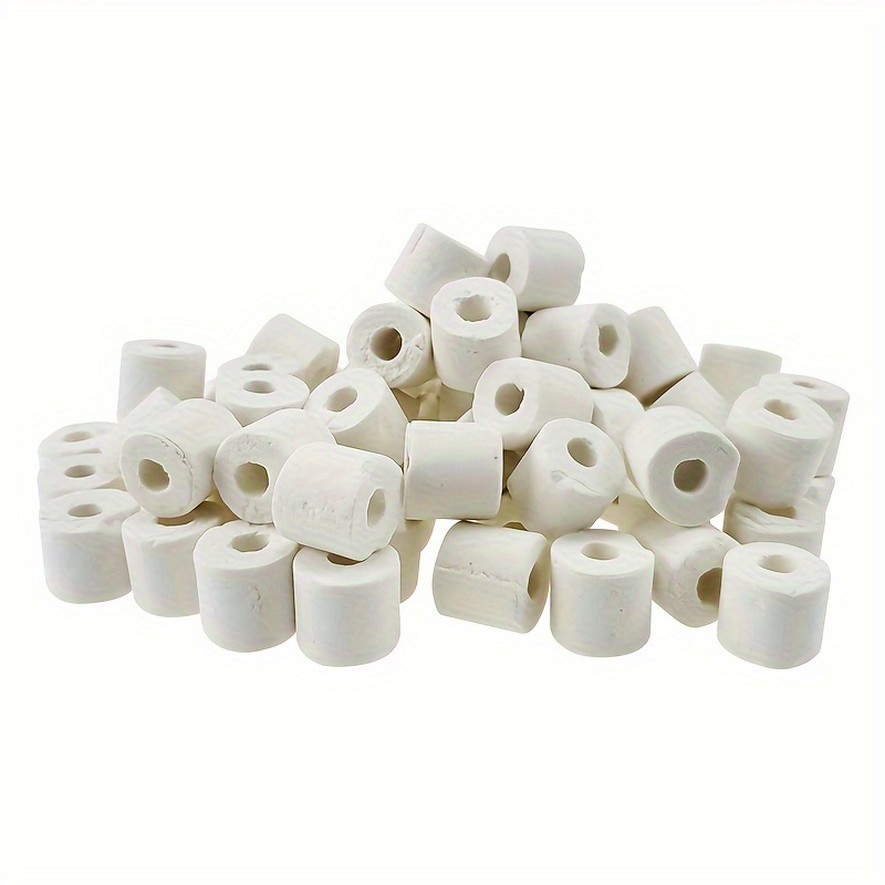 30pcs Aquarium Round Ceramic Ring Filter Media, , Fish Tank Filter Purifies Water Quality Media