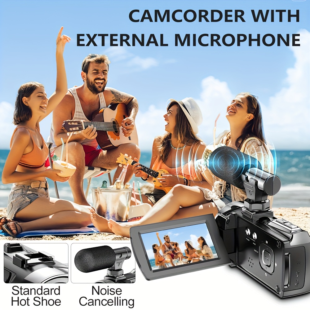 videocamera 4k hd con microfono esterno, fotocamera digitale registratrice 4k 48mp da 3 pollici con rotazione a 270 e zoom digitale 18x, con scheda sd da 32gb Dettagli dell'articolo 4