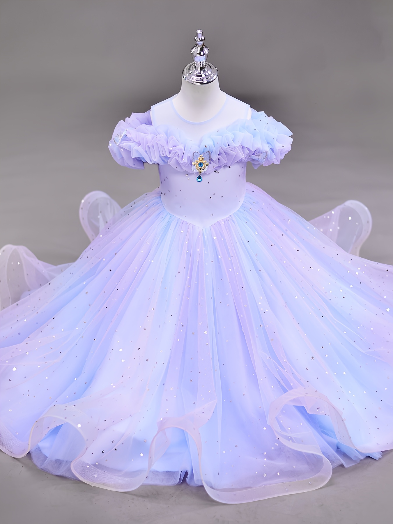 strapless open back dress Little Girls Dresses Cinderella Princess Pageant Ball Gowns Kids Tulle –  Avadress main image 1