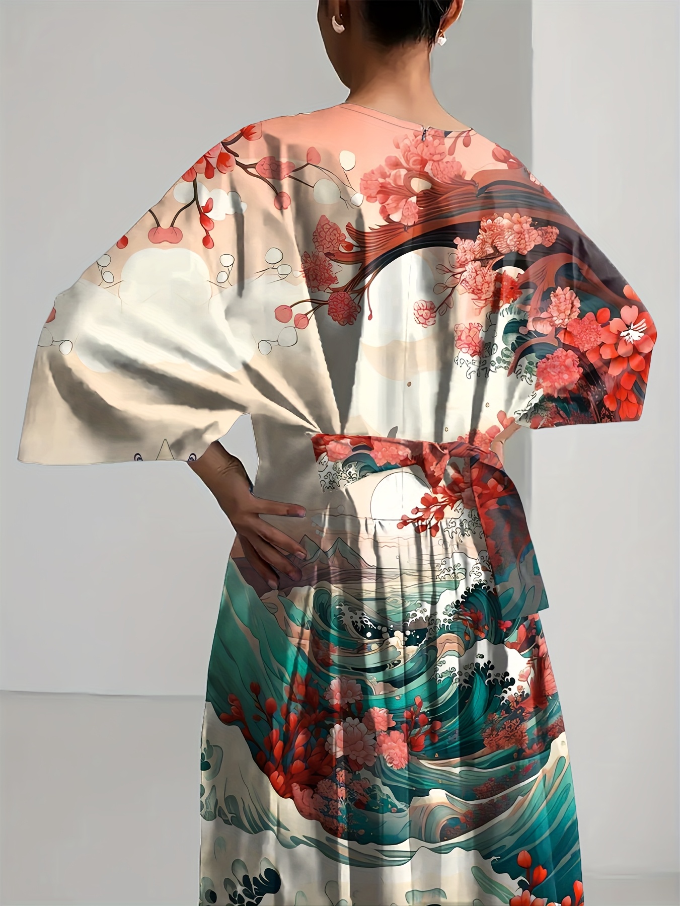 plus size womens vintage japanese inspired floral - Temu Hungary