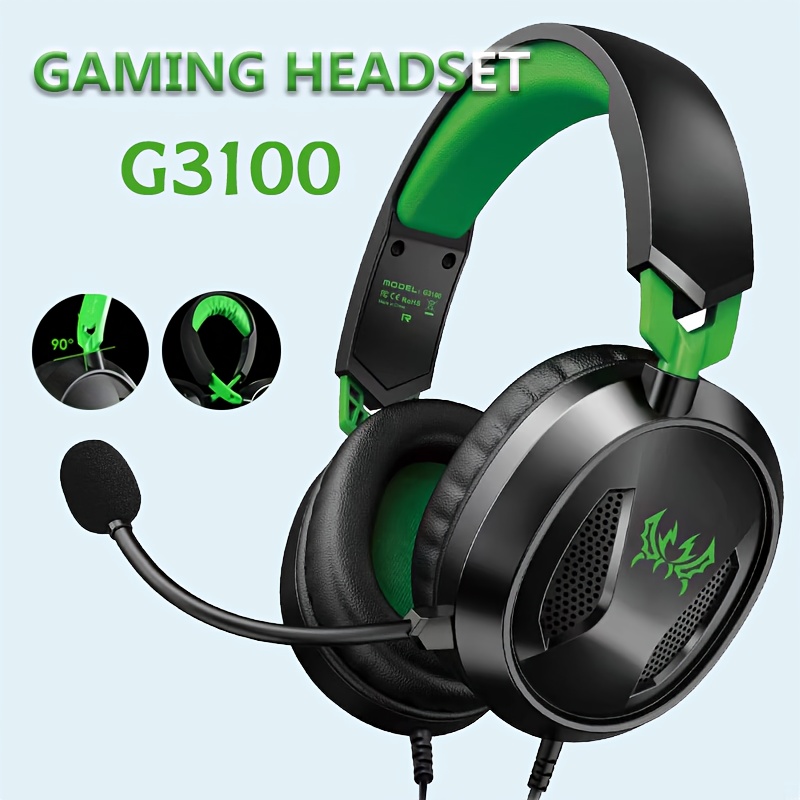 

1pc G3100 Led Gaming Headset With Microphone, Over-ear Headphones For Ps5, Ps4, |s, Pc - 40mm Speakers, Noise Cancelling Voice Call, Push Button Control, 3.5mm Jack, Plastic, Non-waterproof, Adult