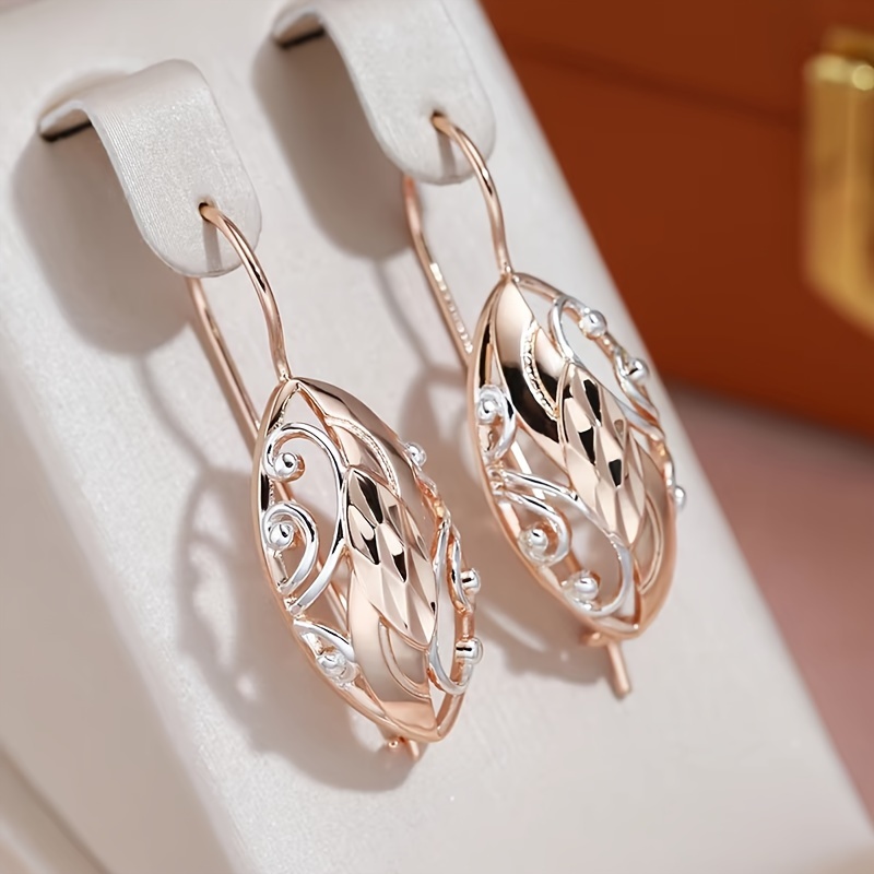 

1pair Luxury Simple Women's Earrings Golden + Silvery Two-color Daily Party Fashion Jewelry