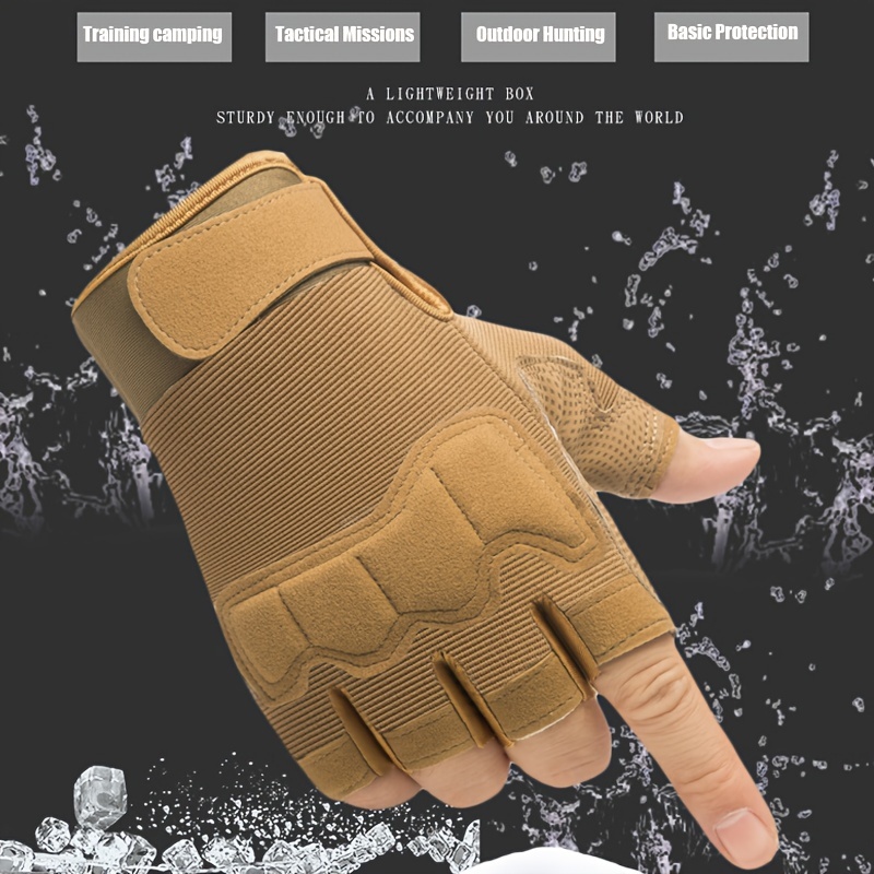  1pair half finger anti slip gloves premium cool dessert gloves for cycling hiking training outdoor sports details 6
