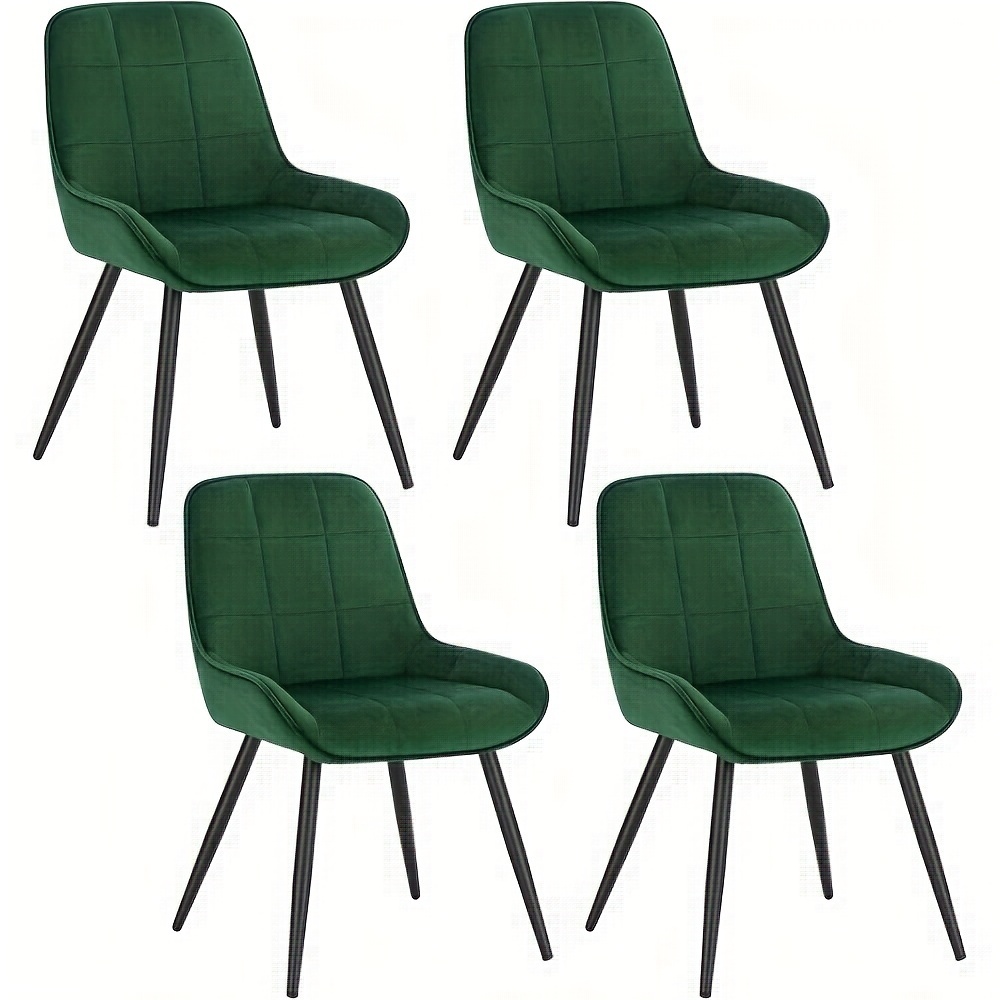 Image of 4pcs Dining Room Chairs, Set Of 4, Upholstered Chairs, Velvet Kitchen Chair, Upholstered, Accent Chair For Living Room, Bedroom, Kitchen, Ergonomic Chair With Backrest, Cream White