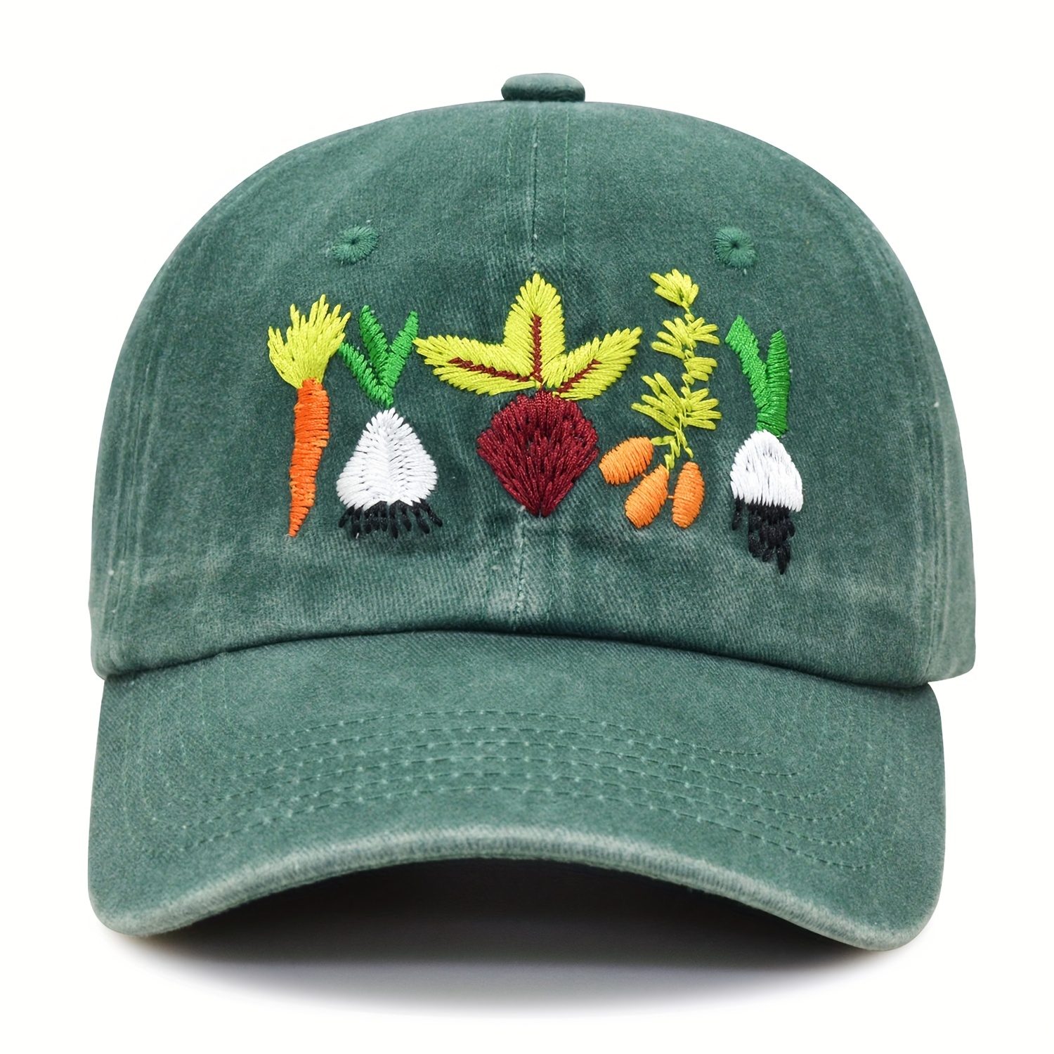 Unisex Embroidered Pattern Washed Baseball Cap, Outdoor Sports Breathable Sun Hat