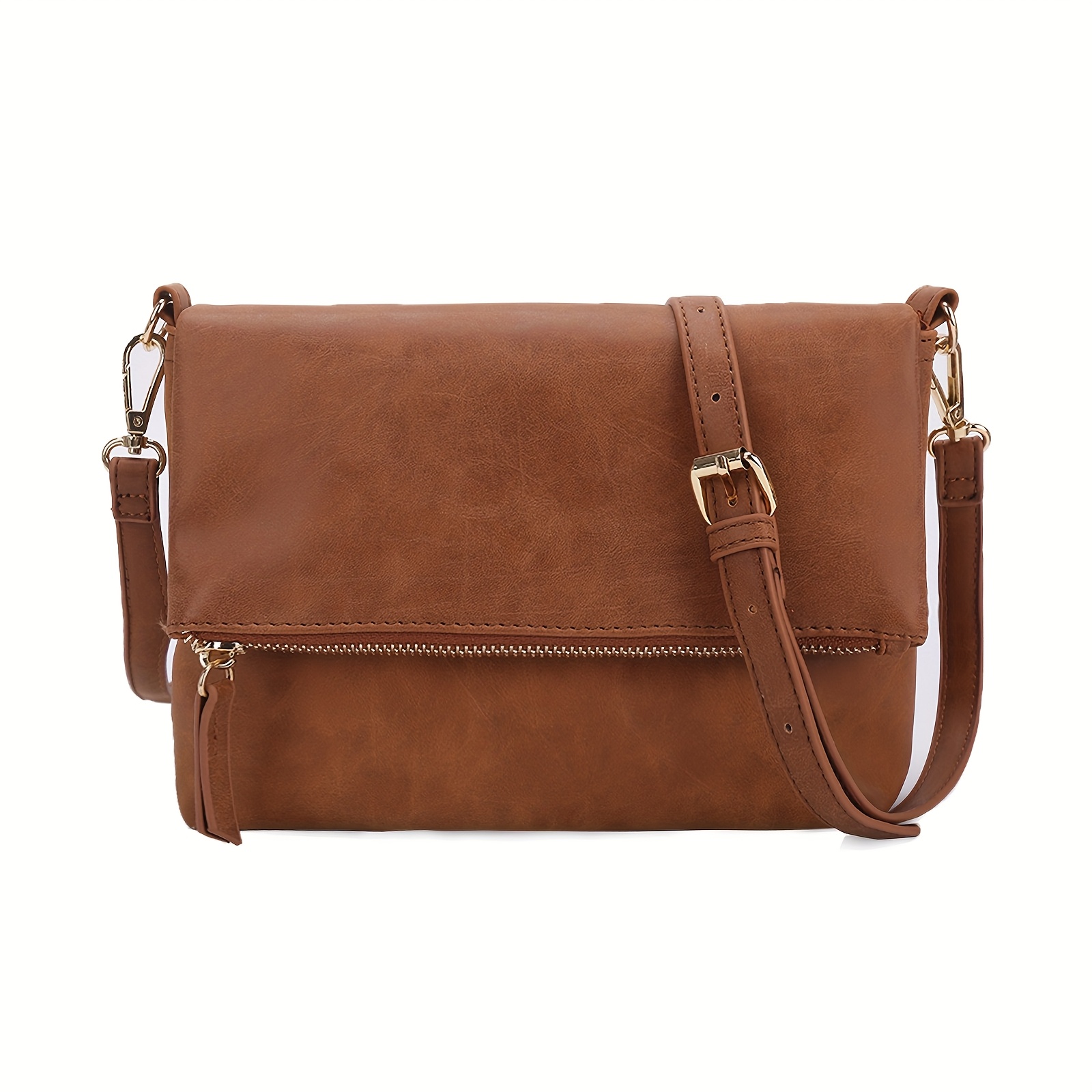 TEMU Simple And Single-shoulder Crossbody Bag For Ladies - Plain Color Folding Envelope Bag, Casual And Versatile For Daily Wear, Bag, Free Shipping