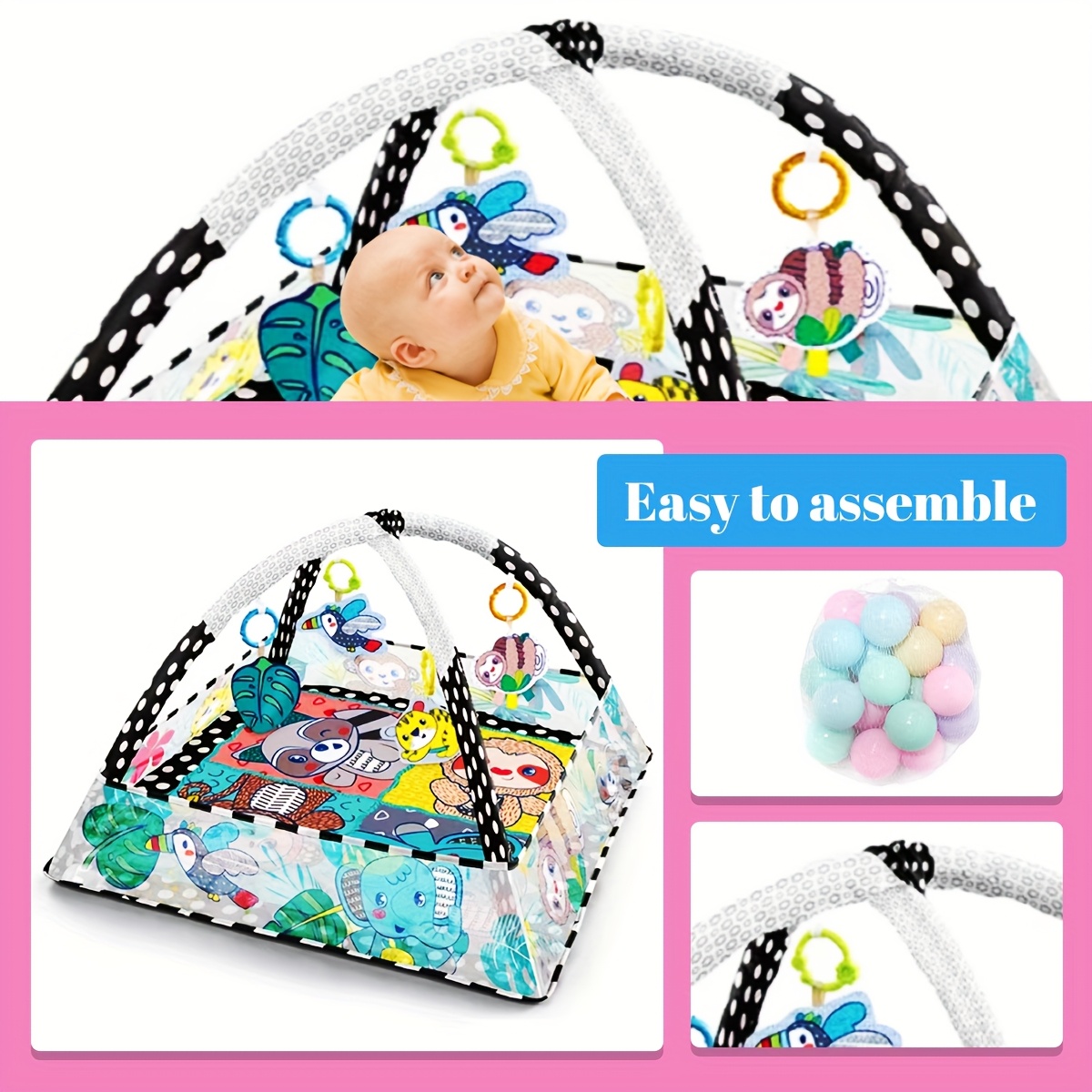 Speelmat, activiteitengym en speelmat voor jongeren, speelmat en activiteiten, speelmat voor jongeren, buikmat speelgoed, kerst, Halloween, Thanksgiving-cadeaus, willekeurige accessoireskleur