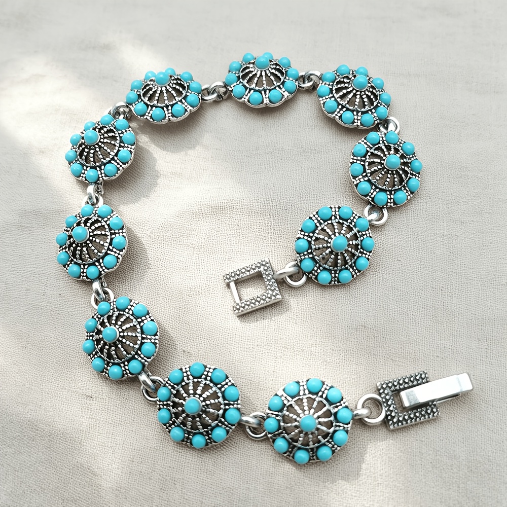TEMU 1pc Fashionable Blue Bohemian Bracelet For Women, Unisex, Ideal Accessory For Parties, Travel Vacations, And Daily Wear, Perfect Back-to-school