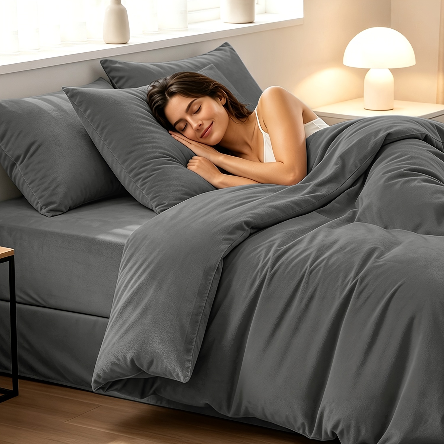 Image of High Quality Flannel Duvet Cover Set, 2/3pcs Bedding With Pillowcases, Breathable & Durable, Machine Washable For Bedroom & Hotel