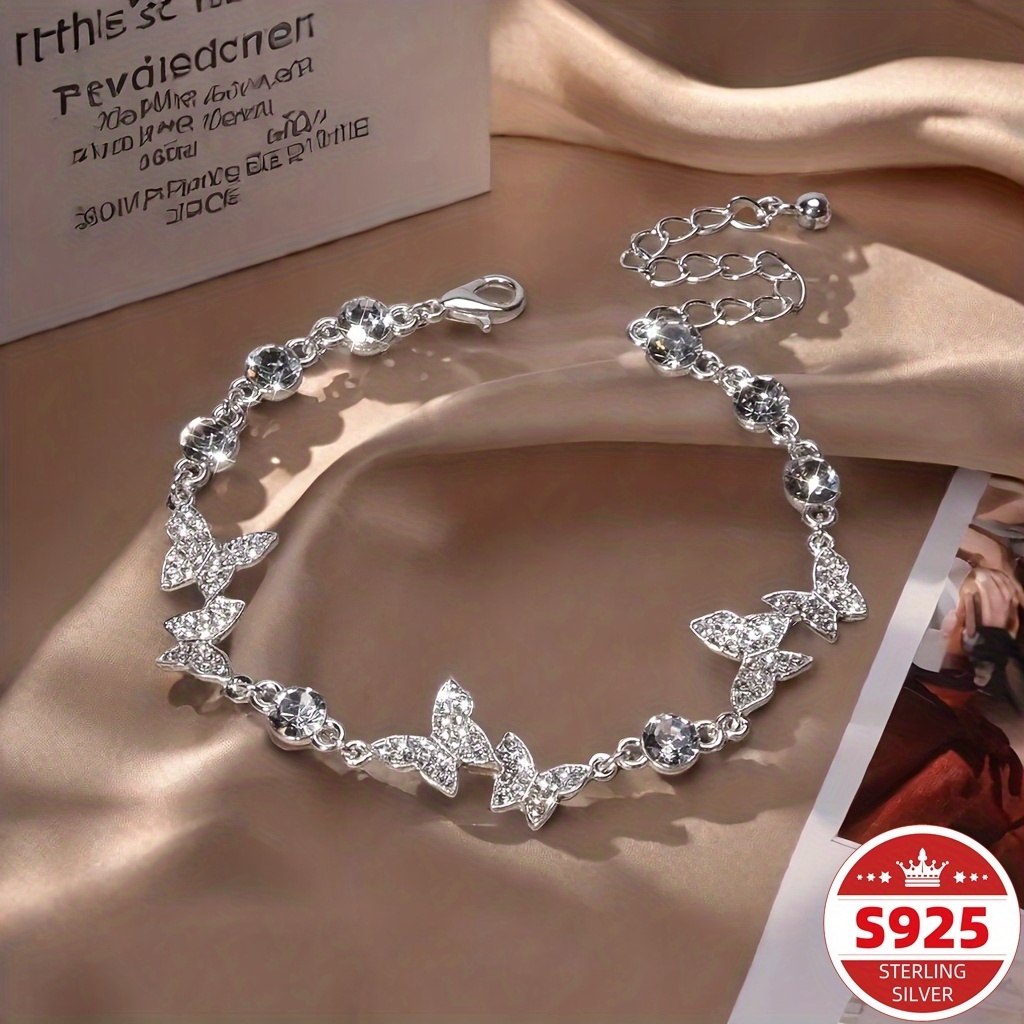 TEMU A Perfect 925 Sterling Bead Bracelet - For A Lady.