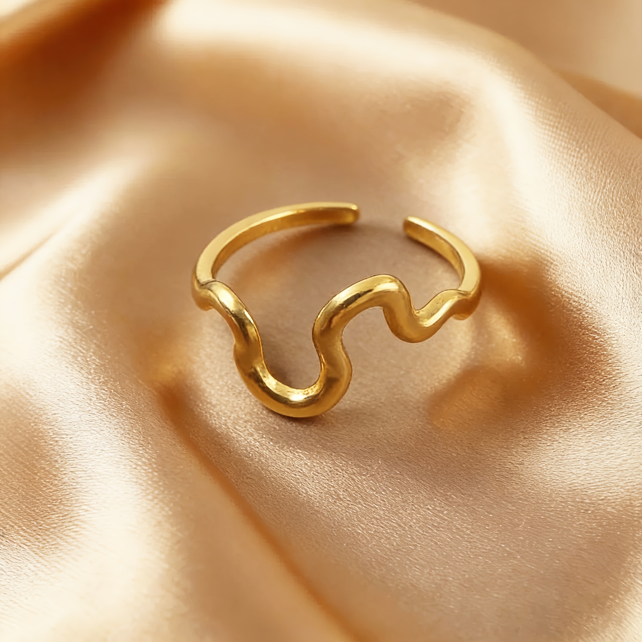 Women's Personalized Irregular Geometric Opening Ring, Minimalist