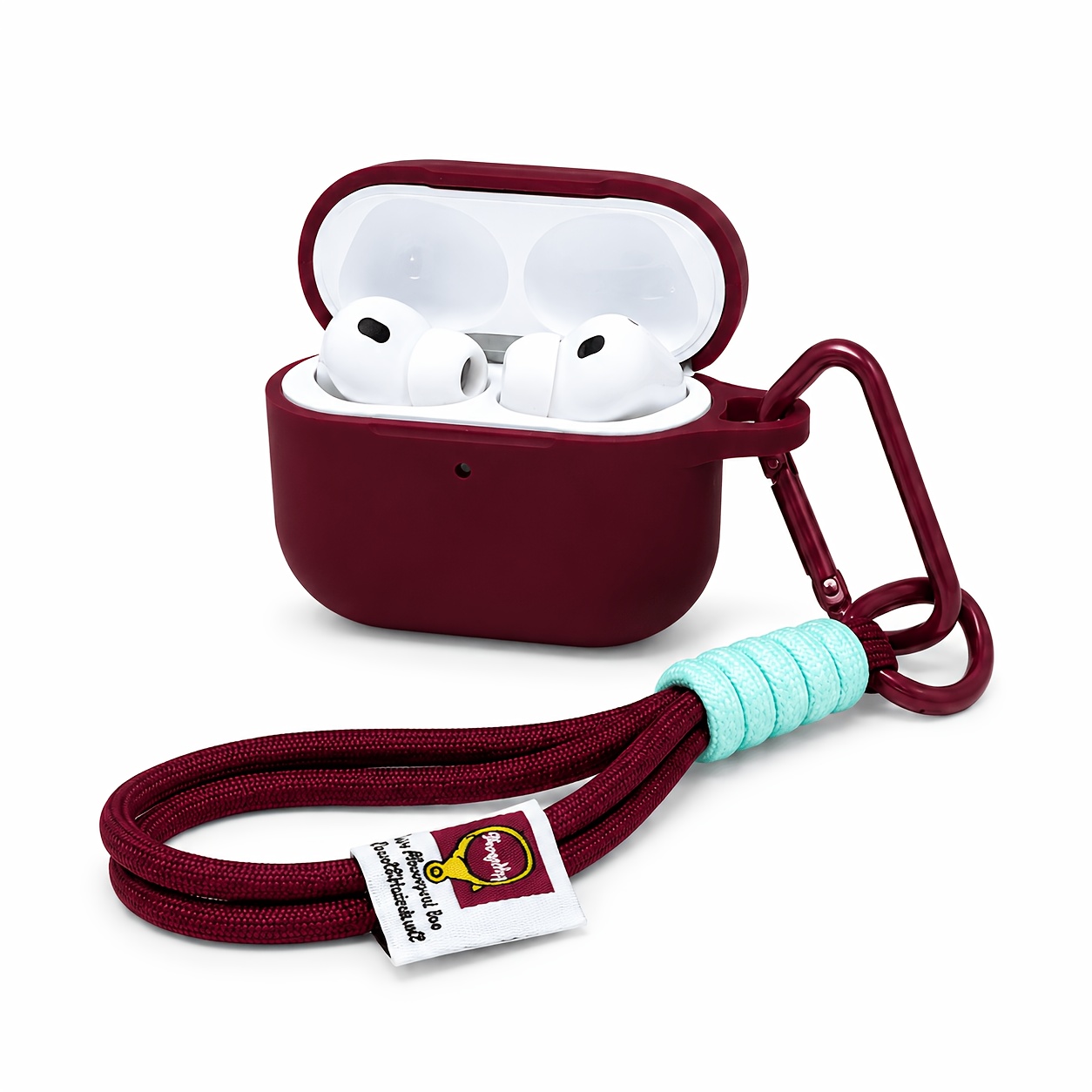 TEMU Suitable For (2025). For Airpods 4 (2024) Anti-drop Silicone Headphone Case With Integrated Dust Plug Protective Cover, Hook And Braided Wrist