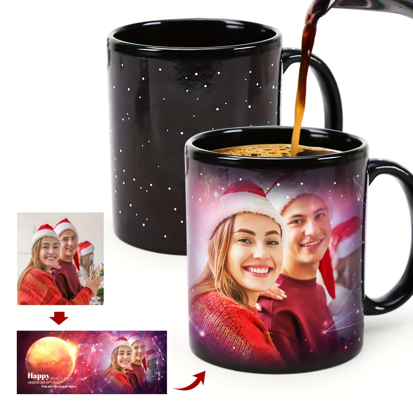 

1pc, Custom Starry Sky Color Changing Cup, Photo Starry Sky Cup, Customized Photo Color Changing Coffee Cup, Starry Sky Coffee Cup, Thermal Water Cup, Birthday Gift, Festival Gift, Customized Gift