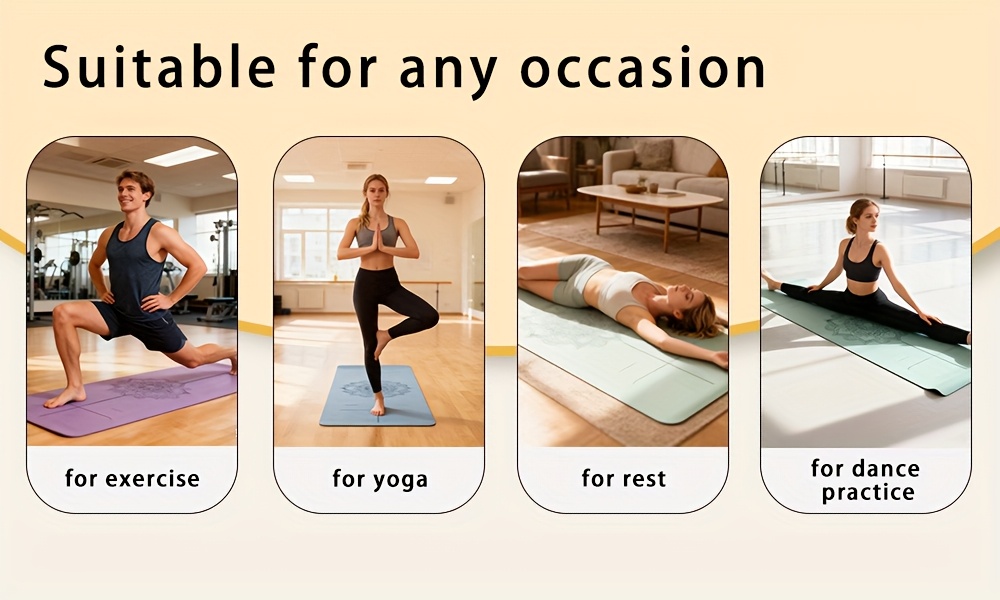 Non-Slip TPE Thick Yoga Mat with Alignment Markers, Large Size 182.88cm Long X 80.01cm Wide X 0.58cm Thick, Tear-Resistant Exercise And Fitness Mat for Yoga, Pilates, And Floor Training.