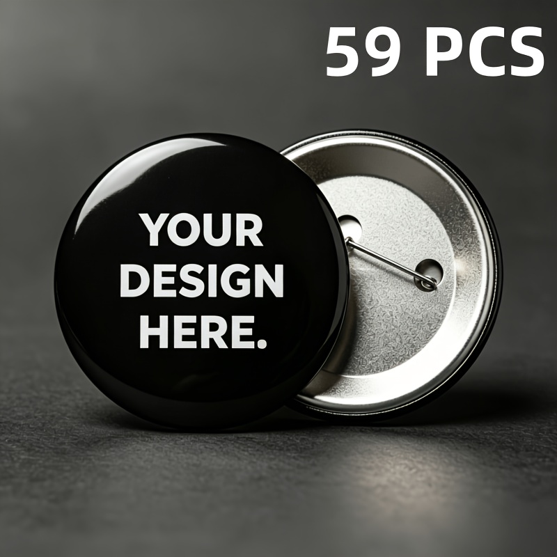 TEMU 19/39/59pcs Custom Enamel Pins, Design Your Own Photo/logo/text, 6 Sizes Available, Metal Base Brooches, Personalized Badges, Decoration And