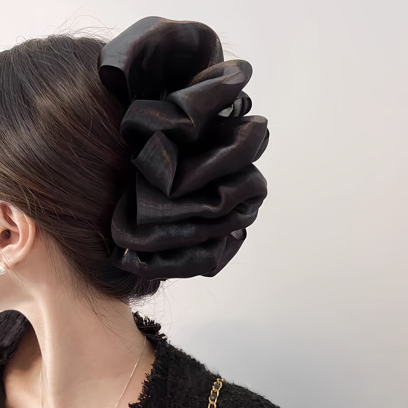 TEMU An Elegant Bubble Mesh Bow Hair Clip, Perfect For Sophisticated Updos, Suitable For Daily Wear And Party