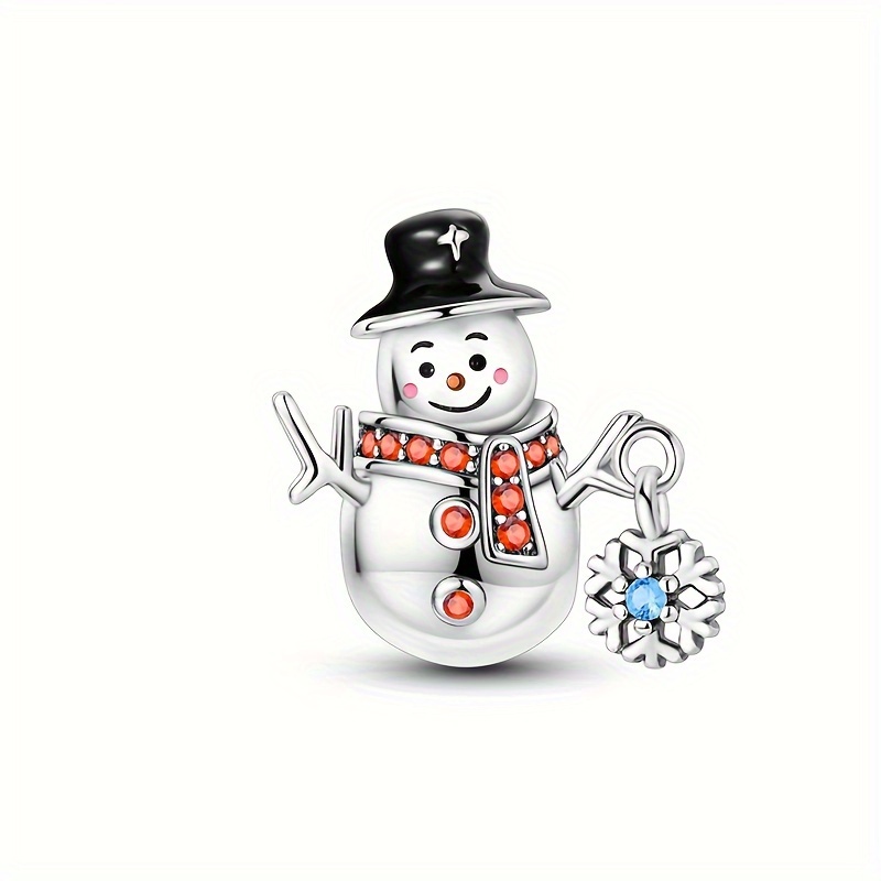 

925 Sterling Silver Snowman Bead, Cute And Cartoon, Suitable For Women's And Gift In Winter, Suitable For Diy Necklace And Bracelet Bead Accessories, Birthday, Christmas, Thanksgiving Gifts