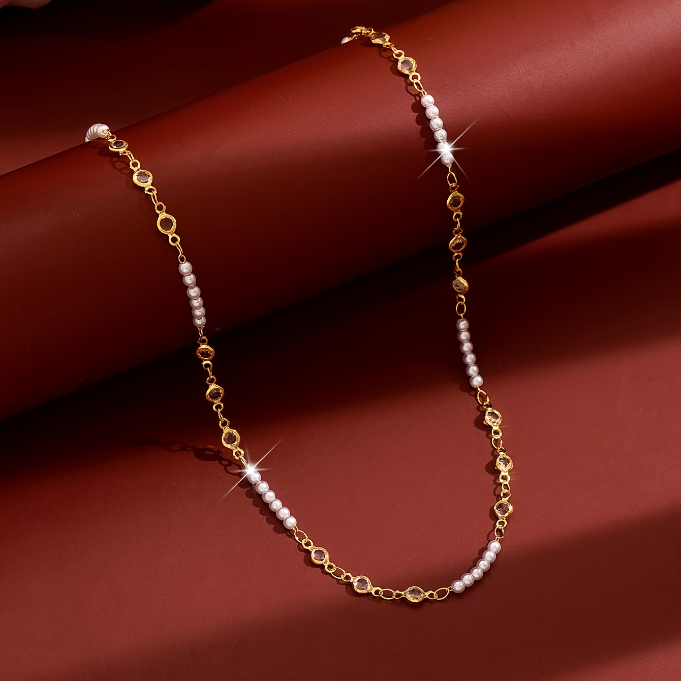 Women's Elegant Thin Chain Imitation Pearl Clavicle Necklace, Versatile Accessory