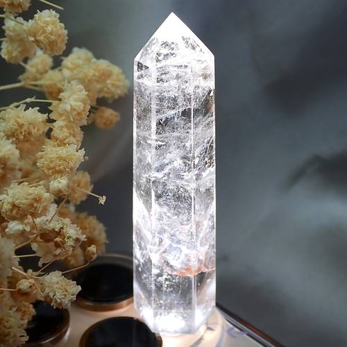 1pc stunning point obelisk crystal wand mineral specimen loose gemstones decorative unique easter valentines day gift for crystal enthusiasts