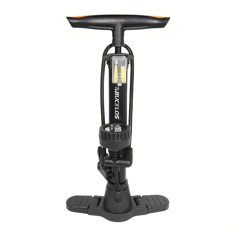 Image of Bucklos Manual Bike Pump With Barometer For Schrader/ Valves - High-pressure Hand- Bicycle Tire Inflator, Durable Portable Bike Pump For, Mountain, Bike Accessories (no Required)