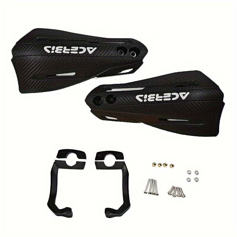 TEMU Motorcycle Carbon Fiber Pattern With Printed Letters, Protection Against Falls And , Hand Protector And Shield For Wind Protection, Atv,