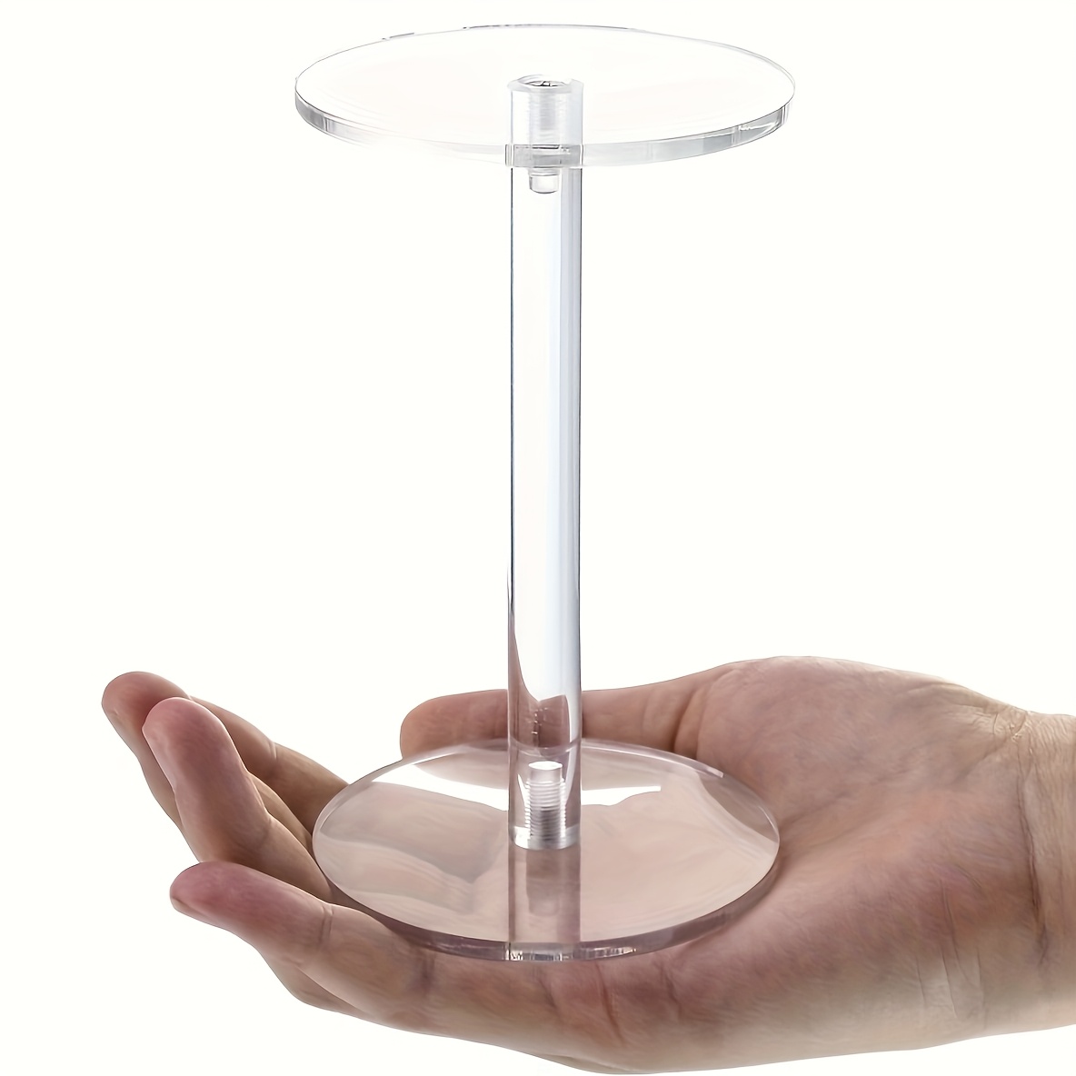 Thickened Accessory Display Stand, Hanging Decorative Shelf Diy Figure Holder, Transparent Acrylic Ornament Table, Premium Round Column Suitable For Retail Counter Decoration And Vanity Home Décor
