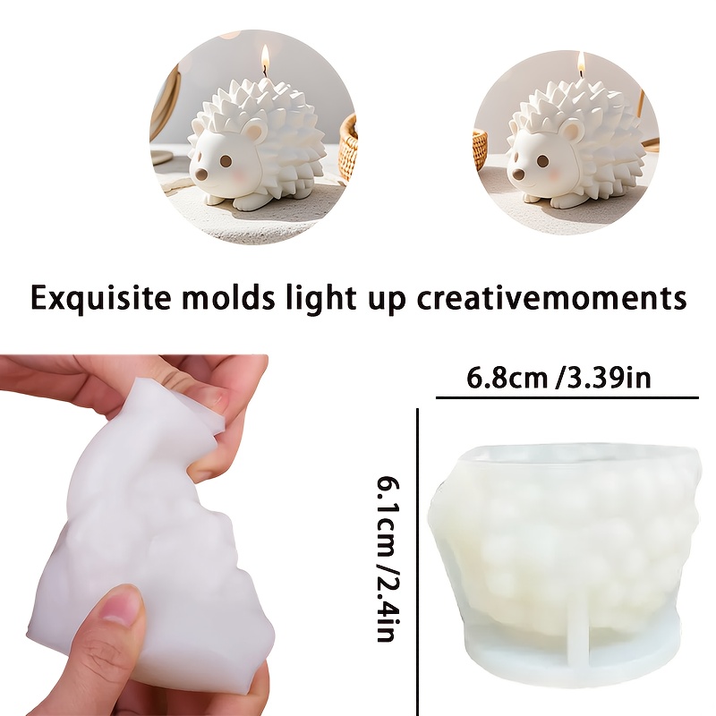 Image of Adorable Hedgehog Candle Silicone Mold, 3d Animal Design Reusable And Easy-release Molds For Diy Crafts, Home Decor, Aromatherapy Candles, Plaster Ornaments – Perfect Gift For Women