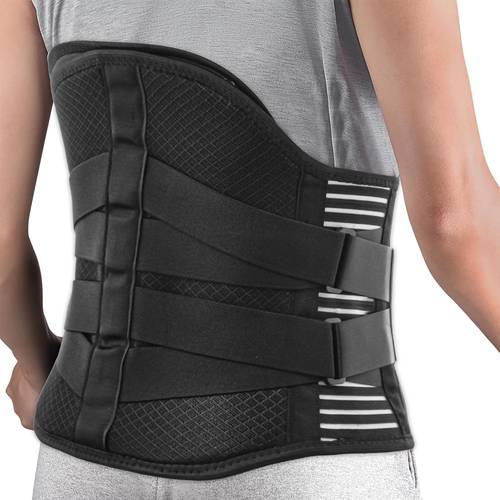 breathable back brace with lumbar support pad compression lower back belt for men women ideal for strained muscles hand wash only