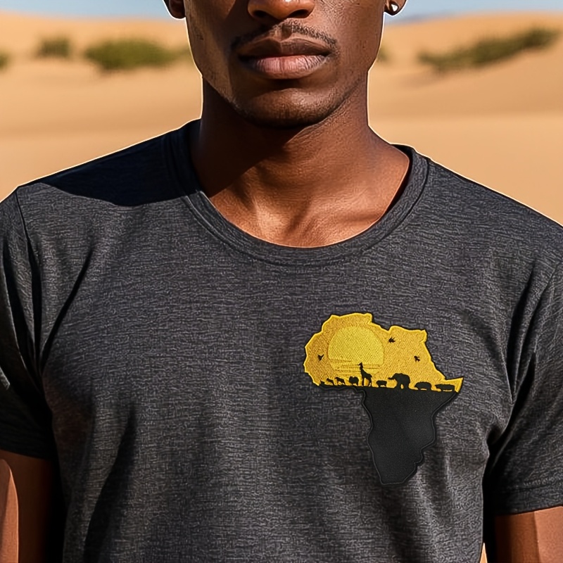 TEMU A Single Piece Of African Animal Embroidered Patch, Travel Souvenir Badge, A Gift For Him/her, Perfect For Sewing Enthusiasts, Clothing Embellishments