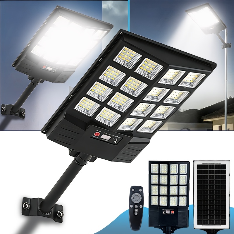 TEMU 2026 Newest 580led Solar Street Lights For Outdoor, Motion Sensor Solar Lights 0 Electricity Cost, Ip65, 7500k Bright Commercial Light For